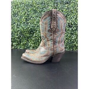 Corral Boots Womens Size 7 M Brown Turquoise Western Cowboy Handcrafted